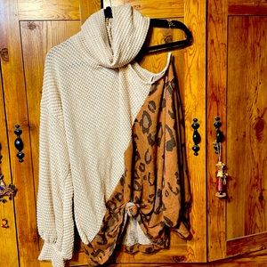 Super cute off shoulder Cheetah Blouse